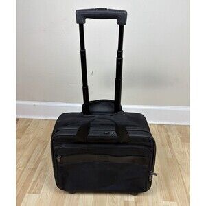 Vintage Hartmann Small Suit Case / Rollable / Black Vinyl / Leather